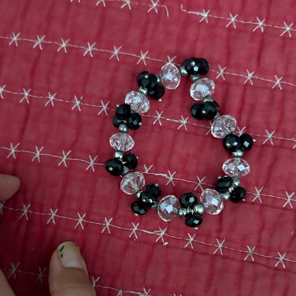 Black and Clear Beaded Bracelet